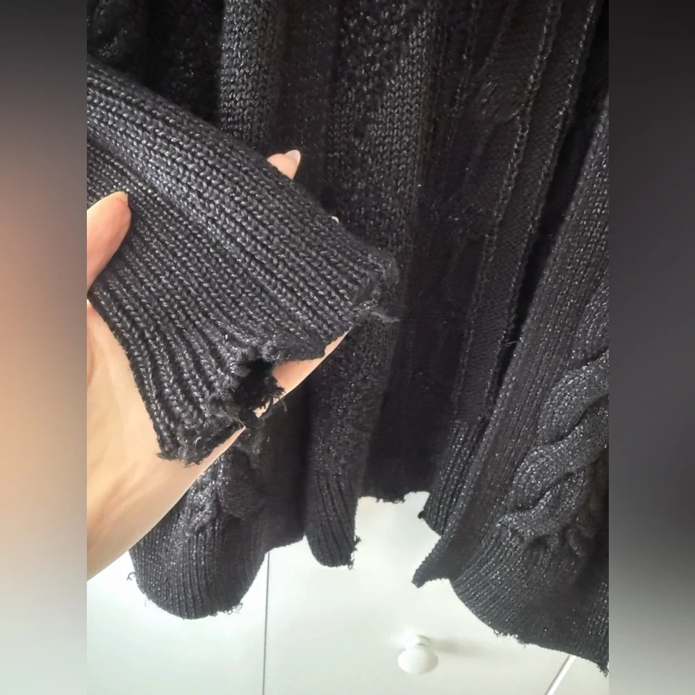 RtA Serge Metallic Cable Knit Cardigan – Size M